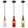 Wine Bottle Pendant Light Tinted Glass E14 — Clear, Red or Bottle Green