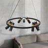 Industrial Multi-Spot Pendant Light GU10 LED Black Gold Ø65cm