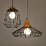 Black Wood Industrial Pendant Light E27 — Ø25cm or Ø40cm