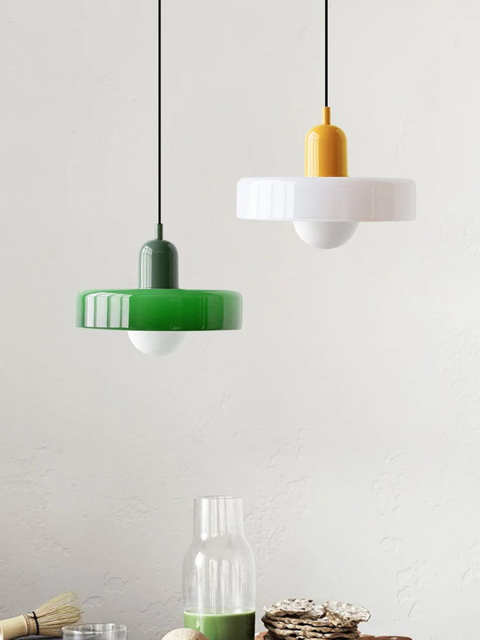Nordic Retro Blown Glass Pendant Light E27 — 15 Colours