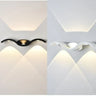 Outdoor Wave Wall Light Aluminium IP65 Motion Sensor 9W 3-Head