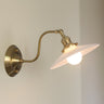 Frosted Glass Wall Light, Brass — French Country