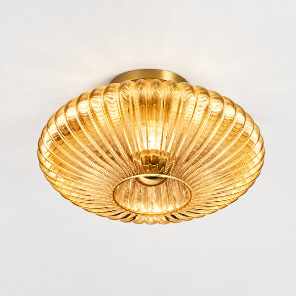 Ribbed Glass Wall & Ceiling Light – E27