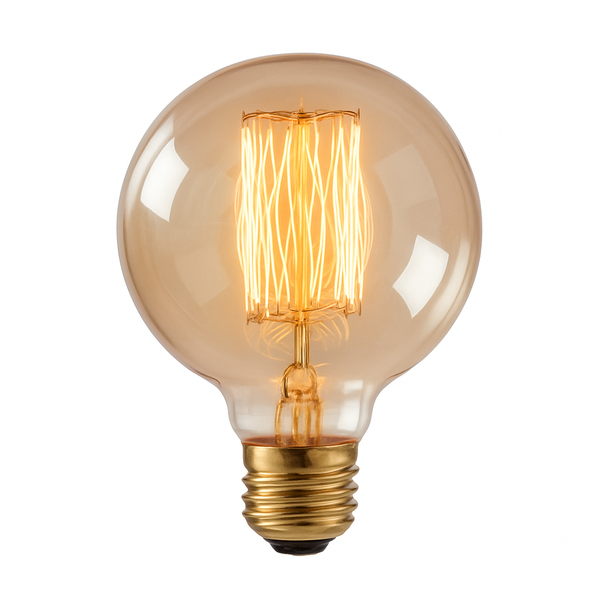 Vintage Straight Filament Globe Bulb G80 E27 40W Warm White