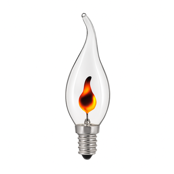 E14 Flame LED Bulb 3W Warm White — C35L Candle Shape