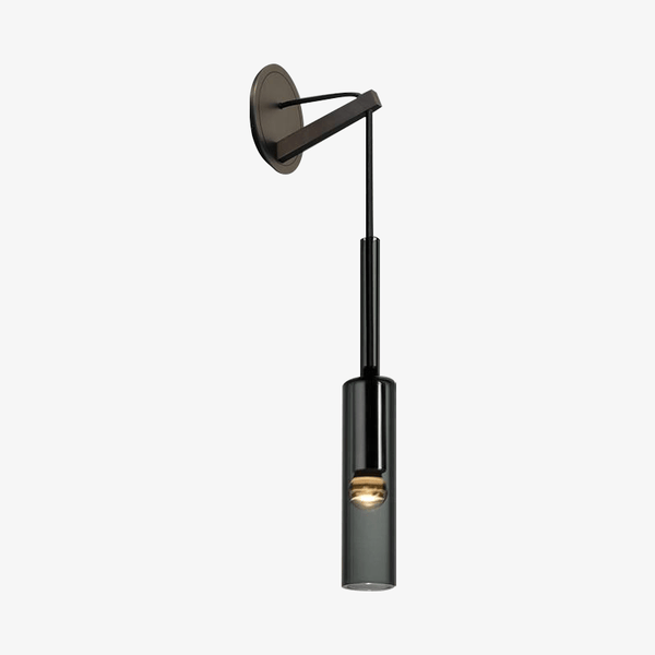 Smoked Glass Cylinder Wall Light