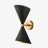 Double Cone Wall Light E27 — Black and Gold Metal