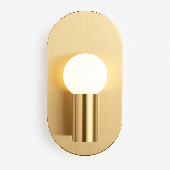 Minimalist gold wall light E27, White