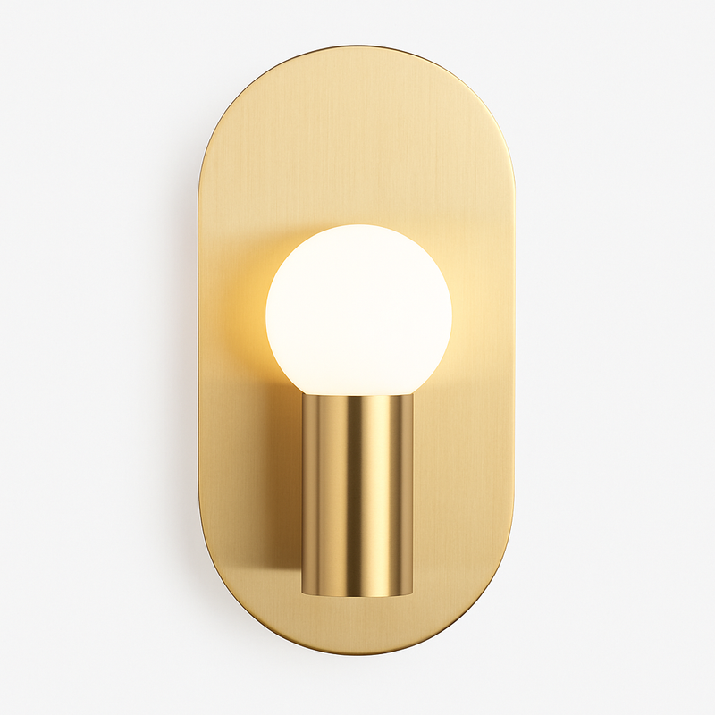 Minimalist gold wall light E27, White
