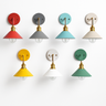 Colourful Cone Wall Light — E27, Brass Fitting, Powder-Coated Iron, 6 Colours