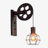 Industrial Pulley Cage Wall Light