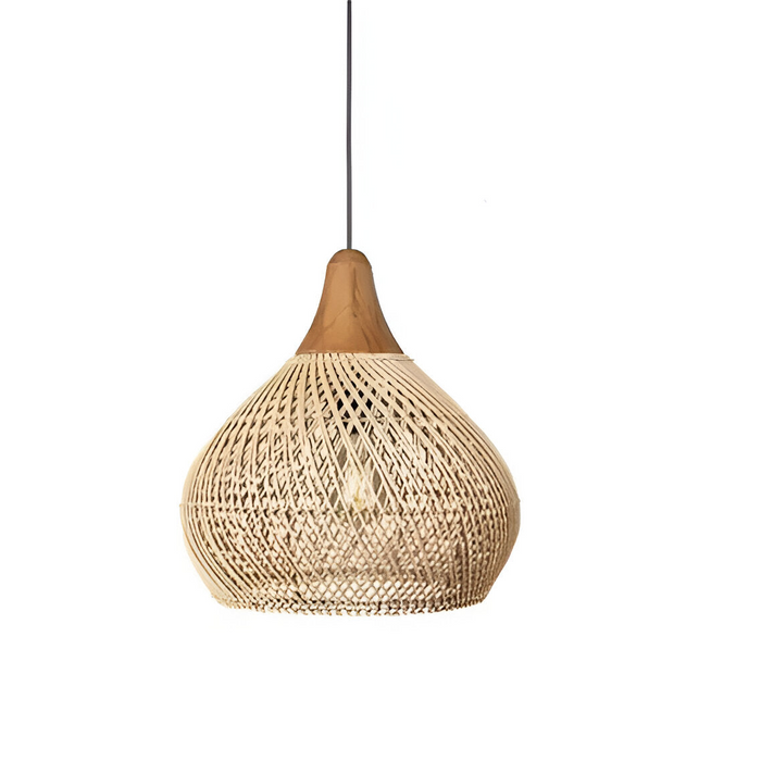 Hand-Woven Rattan E27 Pendant Light