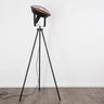 Industrial Cinema Grilled Loft Floor Lamp Wood Steel Grille Shade E27