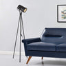 Minimalist Industrial Cinema Floor Lamp Wood Steel E27 150cm