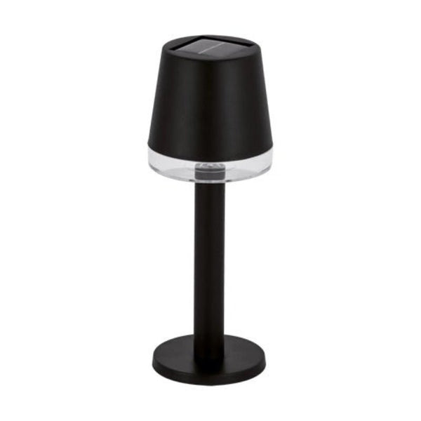 Black Solar Outdoor Table Lamp Cordless Warm White 2300K–3500K