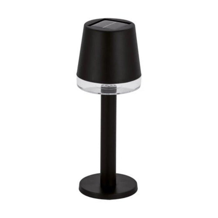 Black Solar Outdoor Table Lamp Cordless Warm White 2300K–3500K