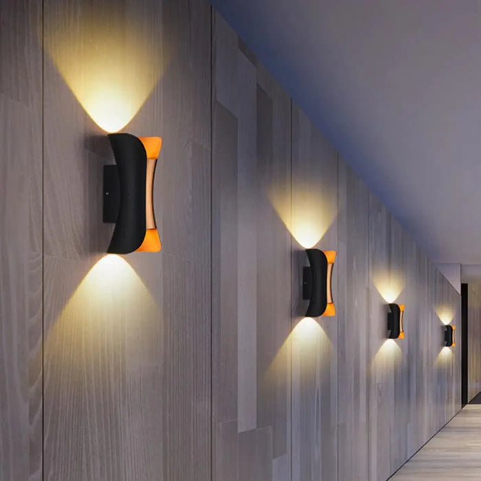 Outdoor Wall Light Acrylic Aluminium 10W Integrated LED Motion Sensor IP65 — Double Head