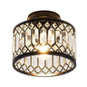 Black Metal Crystal Ceiling Light E27 Modern Industrial