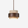 Cylindrical Travertine E27 Pendant Light