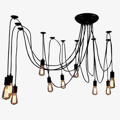 Black Industrial Spider Chandelier