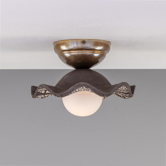Wavy Ceramic Shade Ceiling Light G9 5 Colours 5 Finishes 3 Glass Types