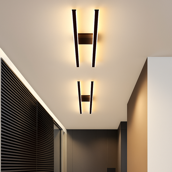 Warren Industrial LED Light Bar Ceiling Light — Black, White or Gold