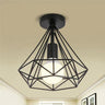 Diamond Ceiling Light Geometric Metal E27 40W Black or White