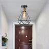 Vintage Cage Ceiling Light Matte Black Brass E27 40W 230V