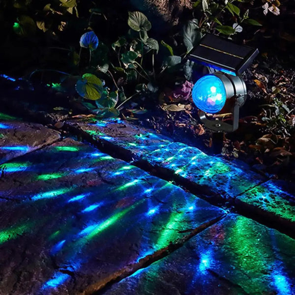 LED Solar Projector Garden Light IP65 — 500mAh, Weatherproof, Stake Mount
