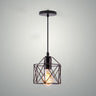 Geometric Pendant Light Iron Black Thermolaqué E27 40W 100cm Cable