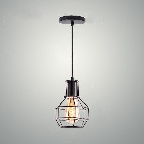 Cage Pendant Light Iron Black Thermolaqué E27 40W