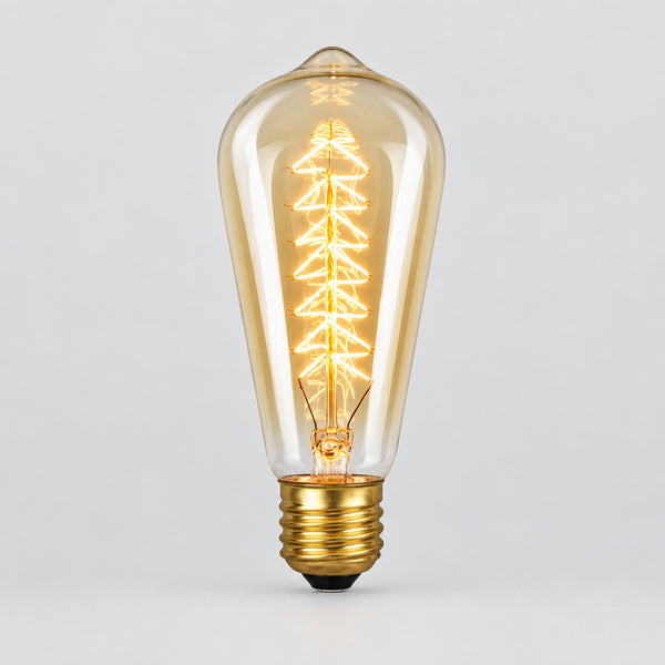 E27 ST64 Filament Bulb, 40W, 2700K, Clear Glass, Vintage Edison