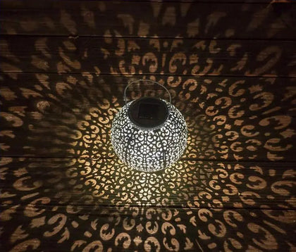 Round Solar Pendant Light Stainless Steel Shadow Effect IP44