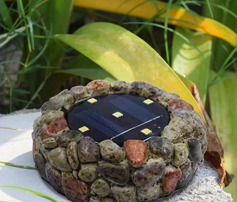 Cobblestone Solar LED Lamp