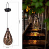 Solar Water Droplet Garden Pendant Light Metal IP44 47cm
