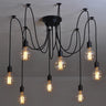 Spider Ceiling Light Black E27 1 to 12 Sockets
