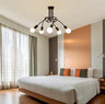 Modern Industrial Loft Chandelier Metal Black E27 120cm