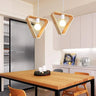 Geometric Wood Pendant Light E27 Triangle Hex Square