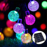 Solar LED Globe String Lights, 20 LEDs, 5m, IP44, Warm White & Multicolour