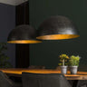 Industrial Saucer Pendant Light 2 Charcoal Metal Shades E27 W142cm
