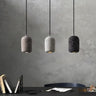 Terrazzo Cylinder Pendant Light Stone Metal E27 Black White Grey