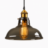 Vintage Smoked Glass Pendant Light — E27, Brass Fitting, 5 Shapes