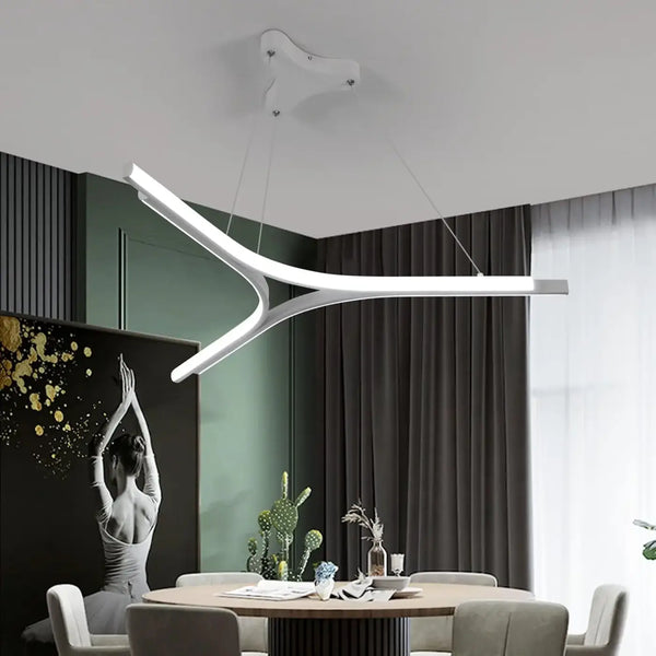 Y-Shape LED Pendant Light 30W White Aluminium 64cm Modern