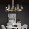 Art Deco Cylindrical Glass Brass Pendant Light E27 Clear Gold S/M/L