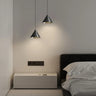 Cone — Metal Conical Pendant Light, E27, Black / Silver, Gold Interior