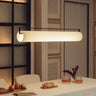 Linear Cylinder Pendant Light White Metal Bulb Included S/M