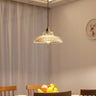 Ribbed Glass Globe Pendant Light E27 Transparent Green Amber