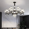 Black Metal Crystal Pendant Light E27 Dimmable