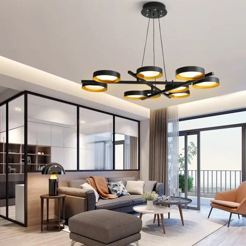 Black Circular LED Ring Ceiling Light GX53 — 4 Sizes, Dimmable