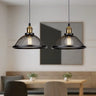 Industrial Cage Pendant Light E27 Metal Black White Gold Detail